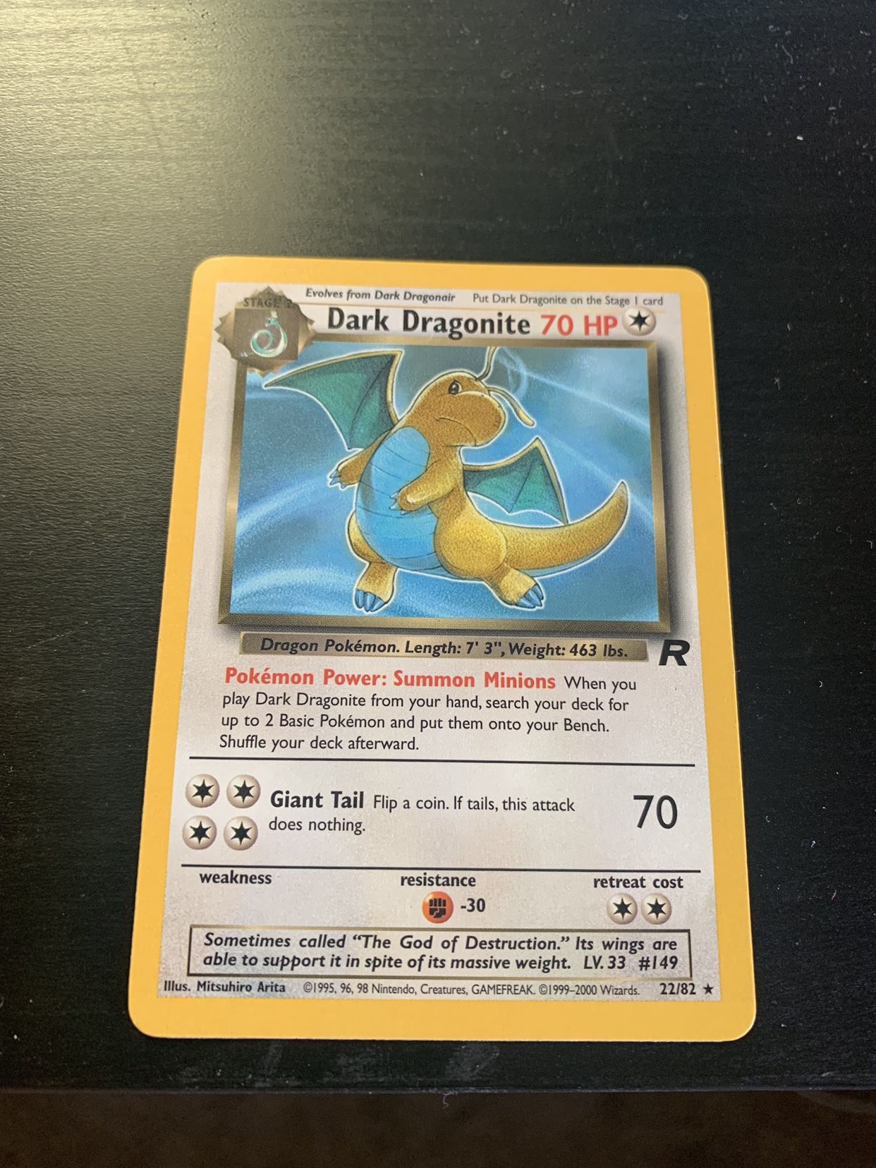 Dark Dragonite Pokémon Card