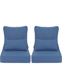 Aoodor Outdoor Chair Cushion, 24 x 24 Inch Water-Resistant, Fade-Resistant Olefin Fabric Patio Seat Cushions with Removable Cover and Adjustable Strap