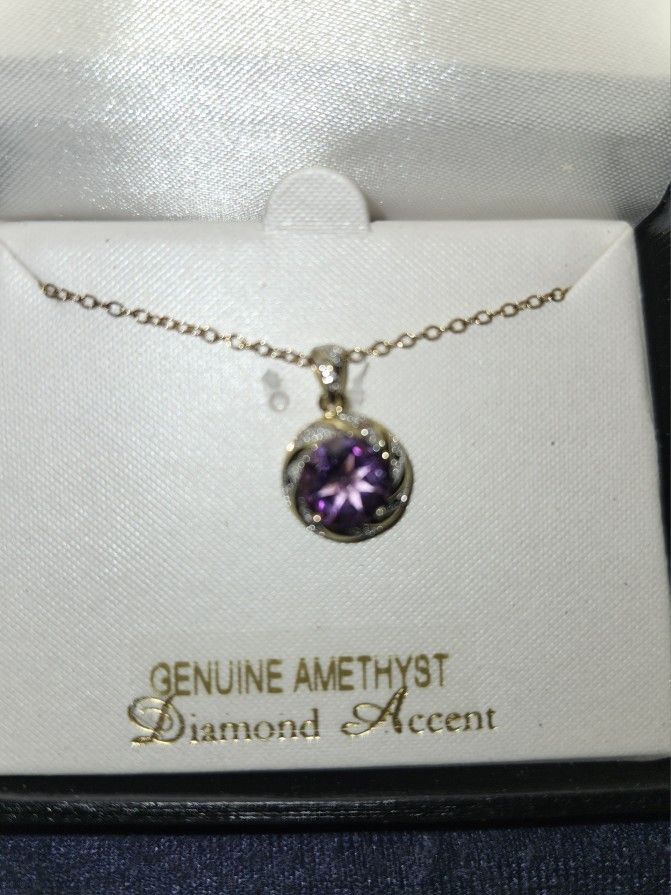 Amethyst Silver Pendant