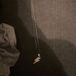 Lightening Bolt Pendant On Silver Chain 