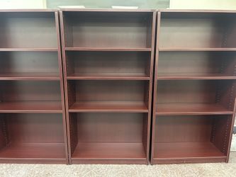 3 Gorgeous Four Shelf Mahogany Bookcases