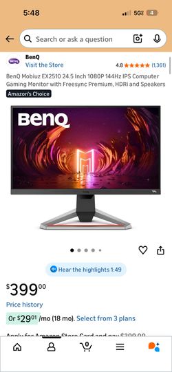 Ben Q 25 Inch Monitor