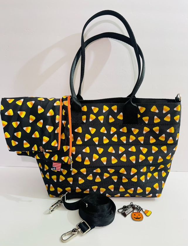 Harvey’s Candy Corn Tote With 2 Pouches And Charms (no split)