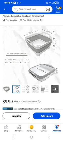 Foldable camping sink