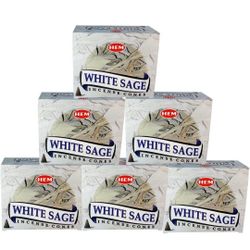 Original Hem Agarbatti Hand-Rolled-Fine-Quality Used-for-Purification-Relaxation-Yoga-Meditation with-Ebook-Health-Rich-Wealth-Rich-Hem (White Sage (1