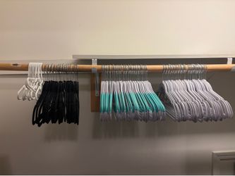 Clothes Hangers & Plastic Laundry Baskets – Velvet & Plastic – $15