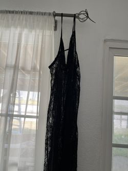 Black Lace Long Dress XL 