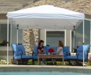 Everbilt White Commercial Grade 10’ x 10’ Easy Pop Up Canopy w/Sidewall