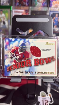 Ladanian Tomlinson game worn jersey patch senior bowl