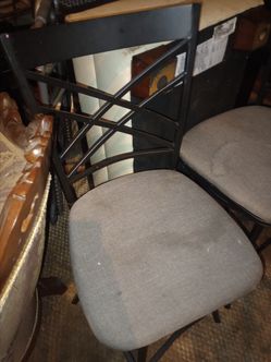 Cushing Gray bar stools with metal back