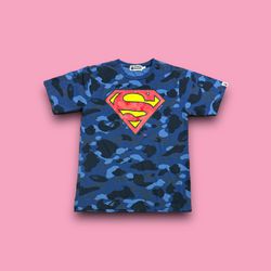 Bape x Superman DC comics camo t-shirt