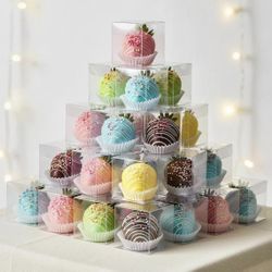 100PCS Clear Favor Boxes,2 x 2 x 2 inches Small Candy Containers