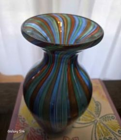 BADASH MULTICOLOR STRIPED VASE
