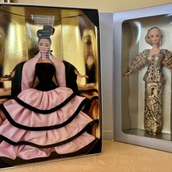 Lot of 2 Collector Barbies - Designer duo – Escada Barbie (1996) and Christian Dior Barbie (1995).