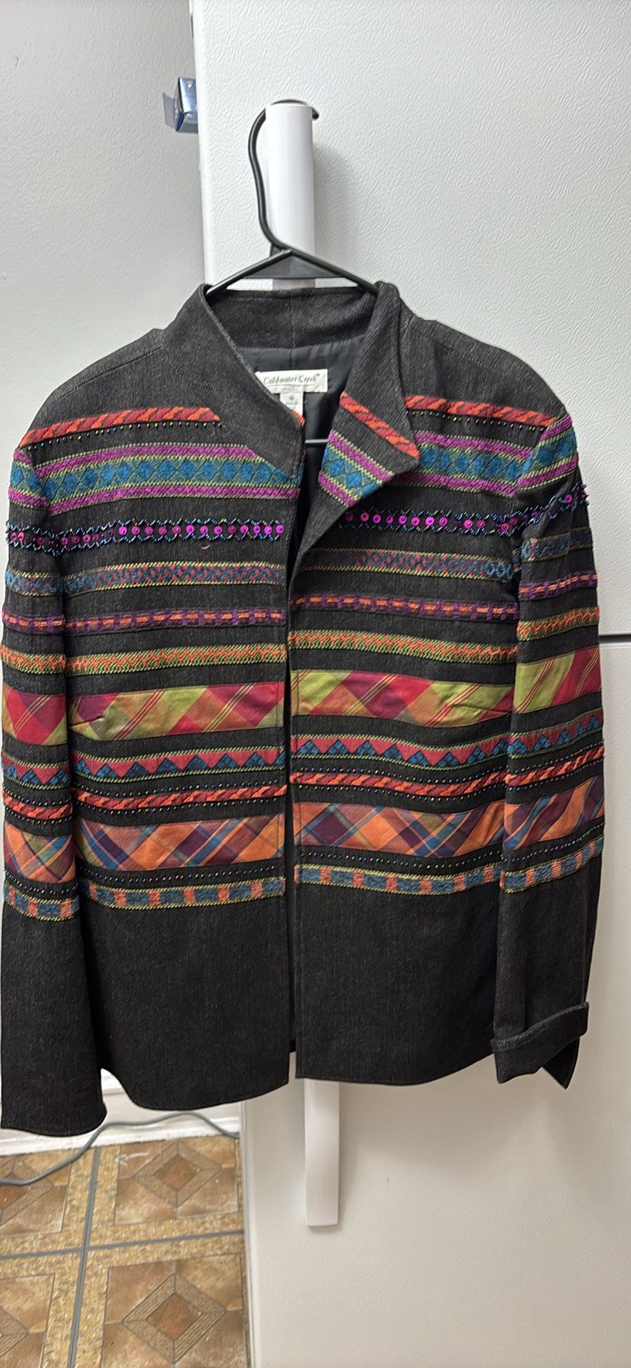 Denim embroidered Jacket Women’s Size 16