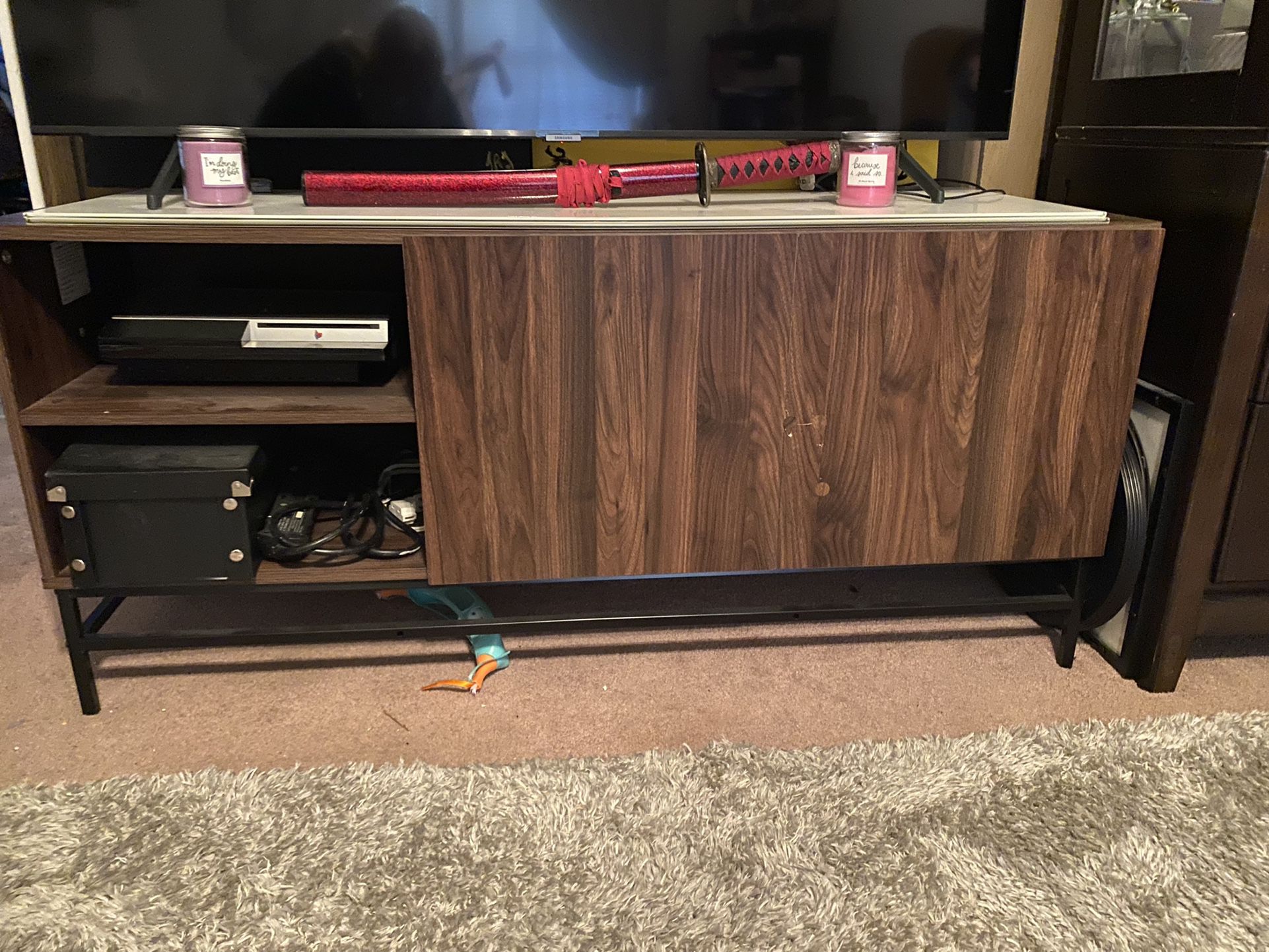 Tv Stand  With Cabinet And Shelves