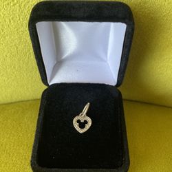 Pandora Charm - Disney Mickey Mouse Heart Silhouette - S925 ALE Sterling Silver