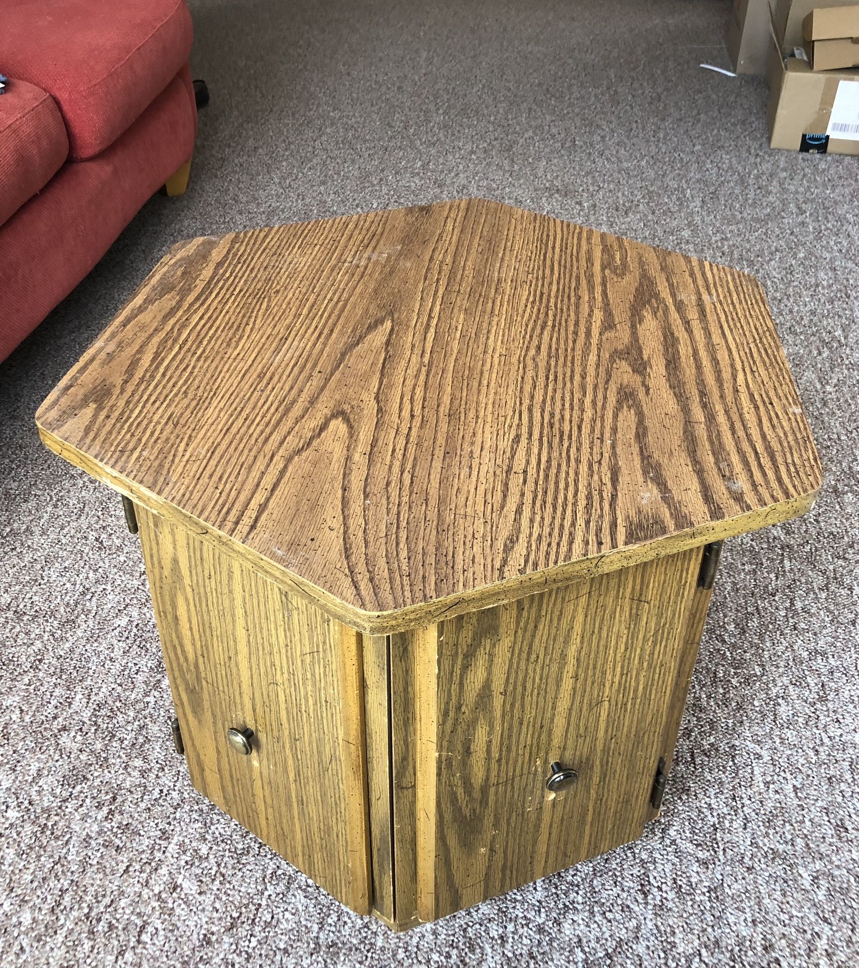 Vintage Side table with hidden storage!