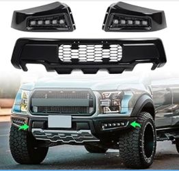2021 -2023 Ford F150 Raptor Style Front Bumper w/ LED Fog Light Assembly