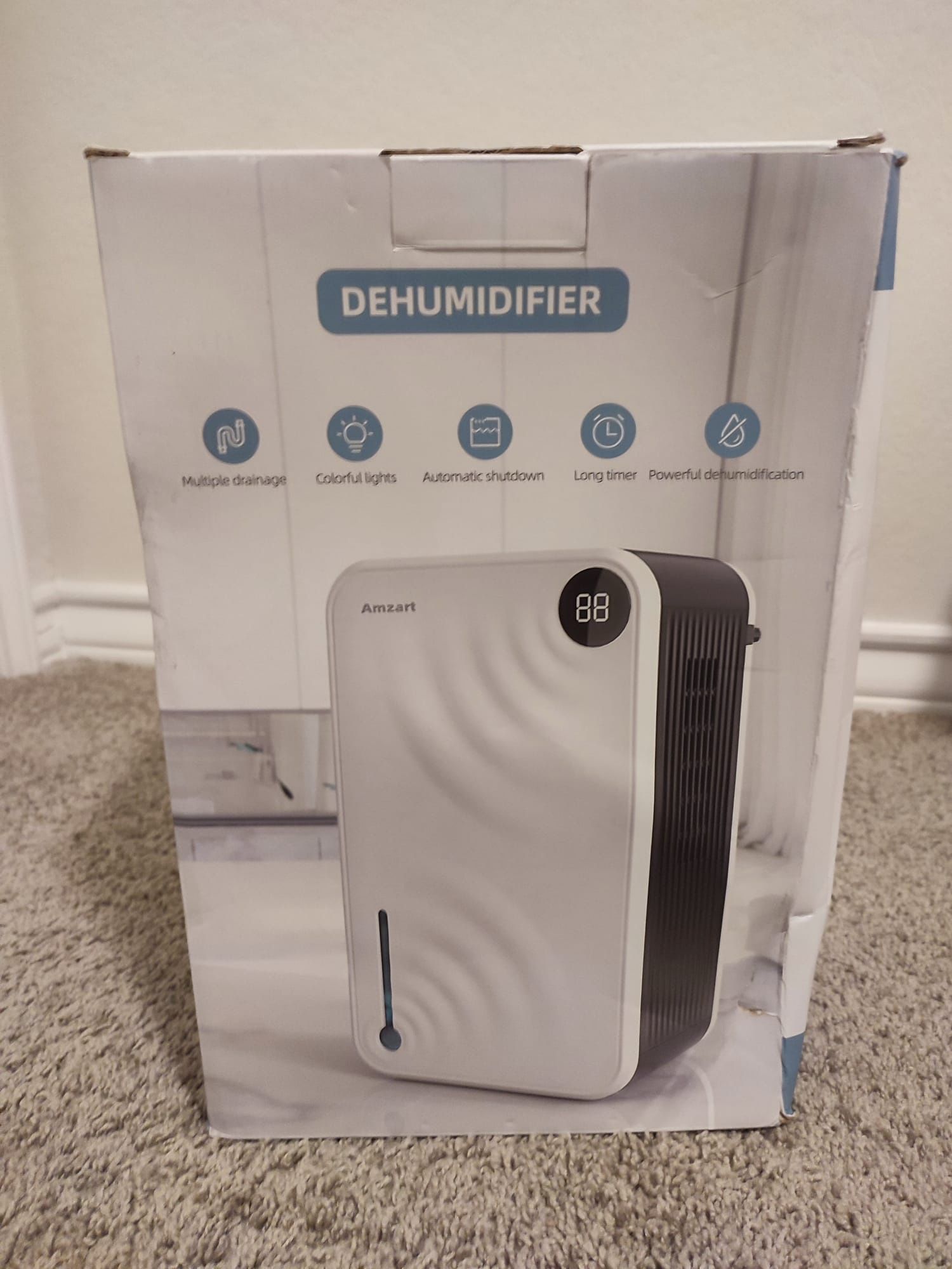 Dehumidifier, 118 oz Dehumidifier with Drain Hose