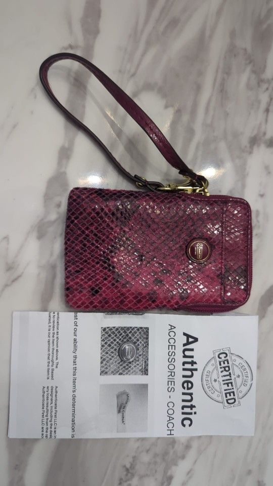 Coach Wristlet with Certificate Of Authenticity