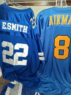 Da.\nLlas Cowboys , Emmett Smith and Troy Aikman jerseys... Yes they're available
