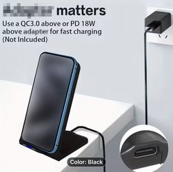 Foldable Phone Stand with a 15W Wireless Charging Capability, Compatible with for Iphone Models 16, 15, 14, 13, 12 Pro, XR, XS, 8, As Well As Samsung