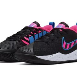 NIKE UNISEX YOUTH Girls And Womens TEAM HUSTLE QUICK 2 (GS) BLACK PINK BLUE Shoes