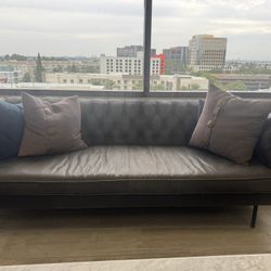 Black/GrayLeather Couch