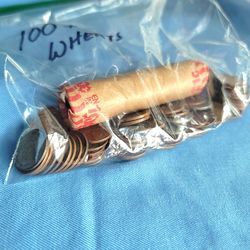 100+ U.S. Wheat Copper Pennies, WWII steels and Post -War Ammo Casing Wheats Inc.