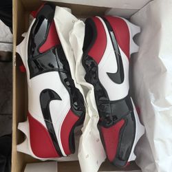 Jordan 1 Low TD Cleats Red/Black-White Size 15 US