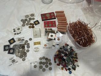 Silver Copper Coins iron Stones 2+grams of gold