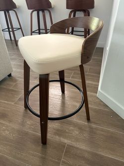 Mid-Century Modern counter swivel Stool with Curved Back
