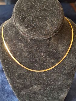 18" 18k Gold Plated Sterling Silver Herringbone Necklace