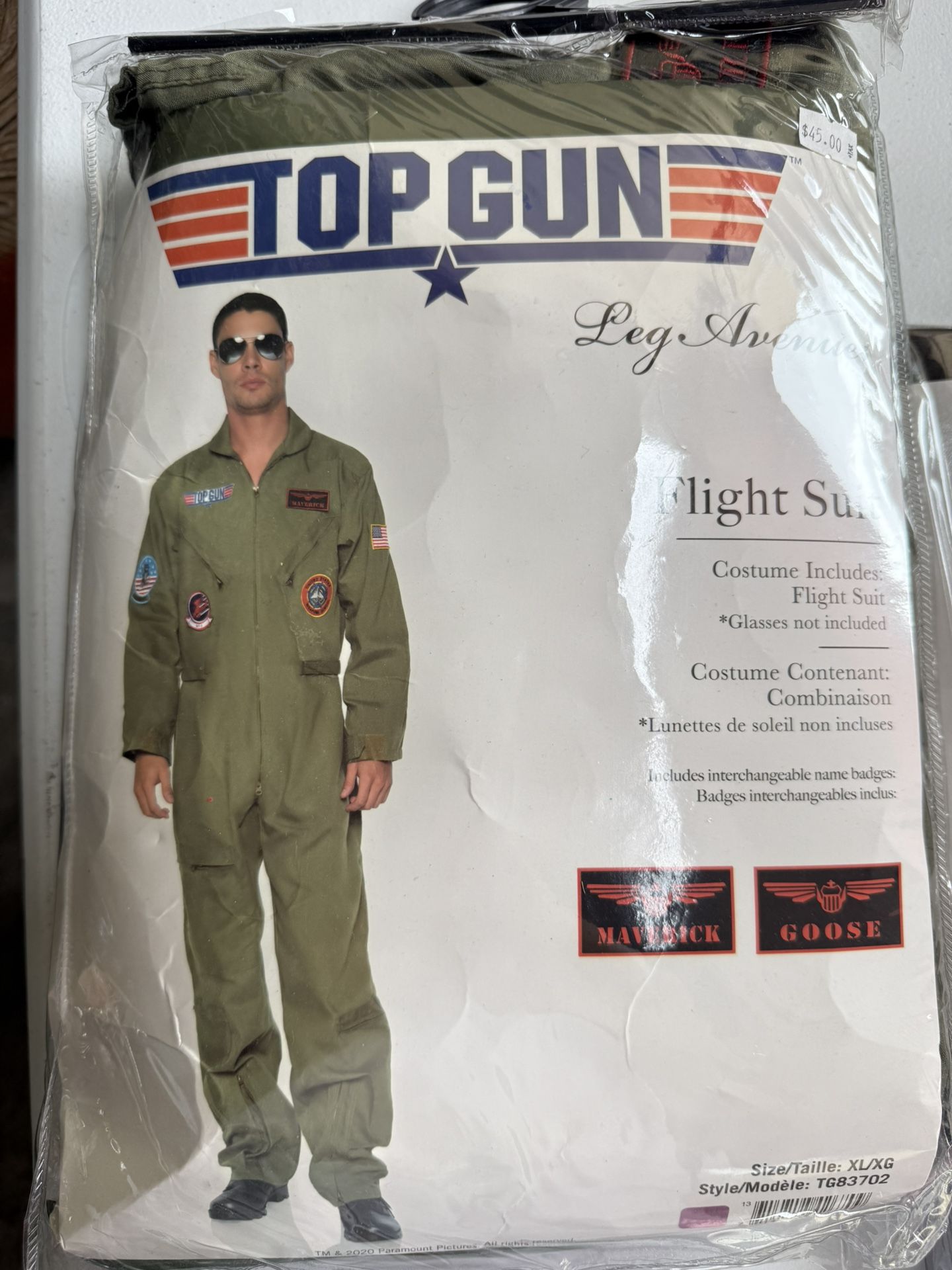 Top Gun Mens Flight Suit XL New!!