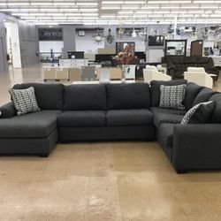 Ambee Slate 3-Piece LAF Chaise Sectional ( sectional couch sofa loveseat recliner options