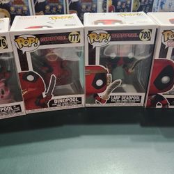 Marvel Funko Pop Deadpool Set Of 4 Dinopool  Birthday Cake Larp 777 778 780  112
