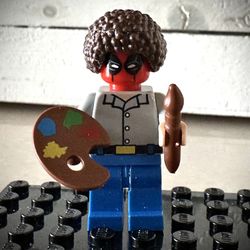 Lego Custom Deadpool Bob Ross Minifigure