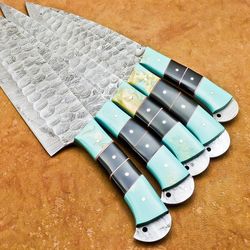 Handmade Damascus steel 5-piece Chef Knife Set