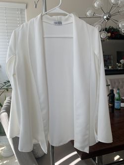 White Split Sleeve Blazer Cape