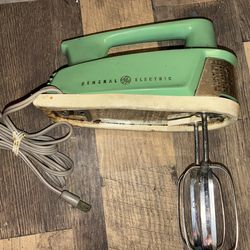 Vintage Hand Mixer 50s 60s Retro Green Blue Antique Works