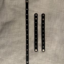Spike-Studded Black Leather Bracelets and Choker