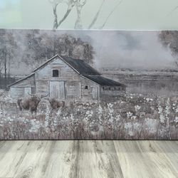 Landscape Canvas Wall Art Animal Photo Prints White and Brown Wall Hanging Decor 24"x48" Decorations