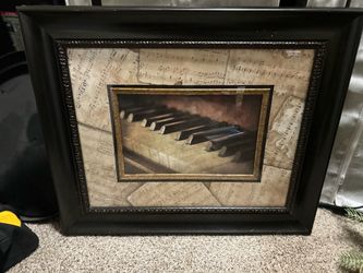 Piano key framed picture