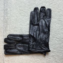 Men’s Black Genuine Leather Gloves Soft Leather Winter Style Size L