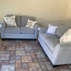Blue/Grey Loveseats 