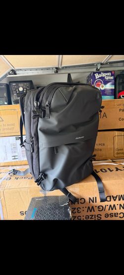 Oumurs Laptop Backpack for Long Travel with 30-40L Expandable Large Capacity Water-resistant Black 1800D Oxford Fabric Lamination Fabric