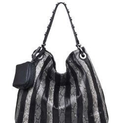 NEW URBAN Expressions Blk Gray and Amara Snakeskin purse