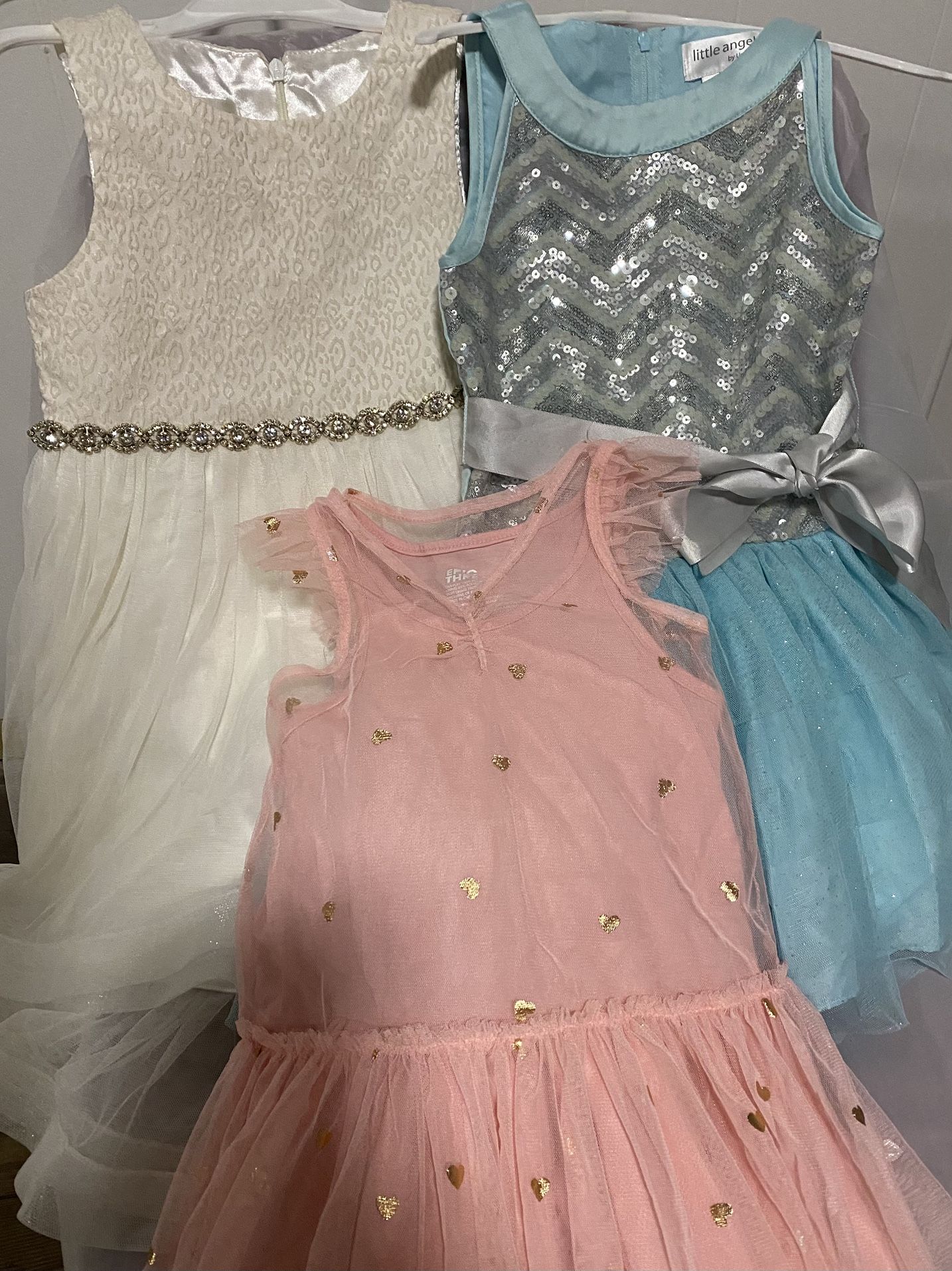 3t Epic Threads Pink,4t Little Angles Blue & 5tAmerican Princess Dresses