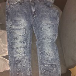 (CR24) 34x30 “Star-tangular”Denim Jeans